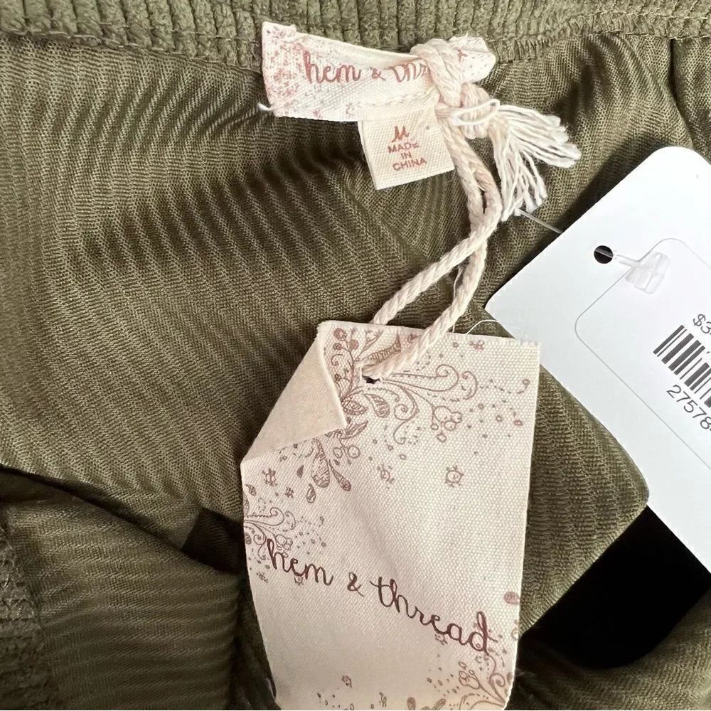 Hem & Thread Olive Button Front Skirt - Picture 3 of 7